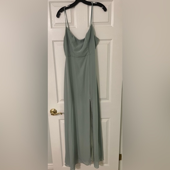Birdy Grey Amy Chiffon Bridesmaid Dress - Color Sage - Size Small - Picture 5 of 10